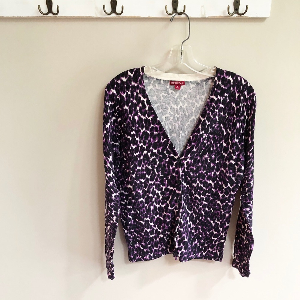 Merona - purple cheetah cardigan